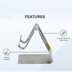Detailed view of mobile stand holder's anti-slip pads and build quality