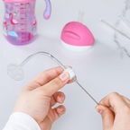 Display of multiple stainless steel straw cleaning brushes in a multi-pack
