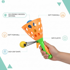 Step-by-step guide showing how to set up the easy-to-use catapult toy for children.