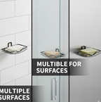 Angled view of the VelvetBubbles wall mount soap rack, highlighting its sleek design.