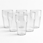 Close up of crystal clear finish on durable transparent smoothie glass tumbler