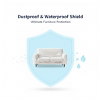 Detail shot of the elasticized edge providing a snug fit on the disposable furniture cover.