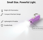 Illustration of Mini LED Flashlight Keychain Torch design features