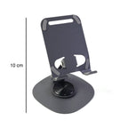 Foldable metal mobile stand supporting a tablet at an angled position