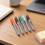 Close-up of mix color marker nib for detailed work