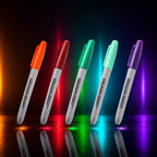 Size guide for permanent marker pen with vibrant ink colors