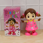 Gift box with dancing girl musical light toy