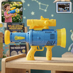 Automatic rechargeable bubble gun with colorful lights for kids