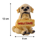 Size guide for decorative dog showpiece in compact size