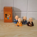 Live photo of little monk Buddha statue set of 4