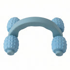 Blue handheld massager on a white background.