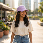 Casual summer cap with curved brim for outdoor wear