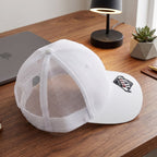 White mesh baseball cap for casual outdoor wear