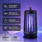 Electric mosquito zapper lamp in an indoor setting, ready for use.