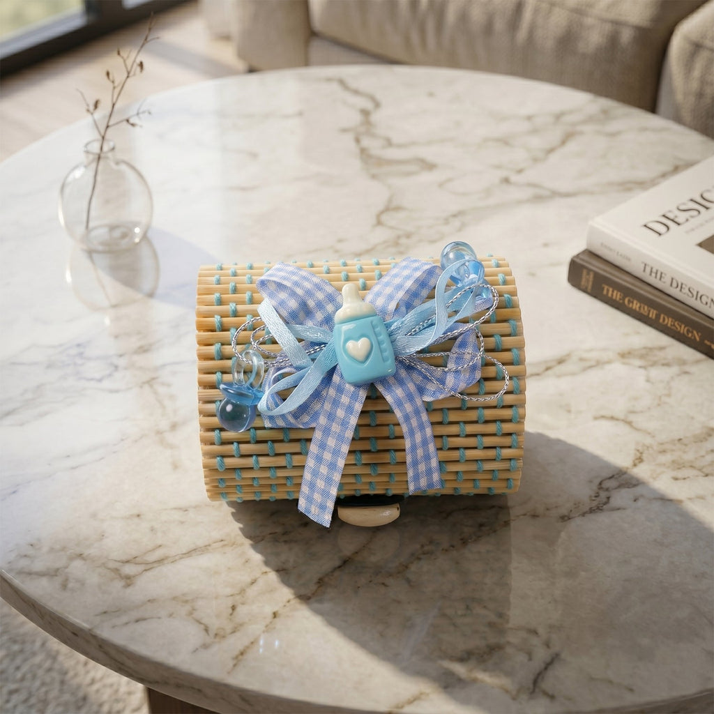Decorative bamboo storage basket ideal for candy and chocolates
