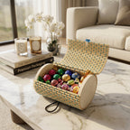 Mini bamboo gift box brimming with colourful candies and delightful treats