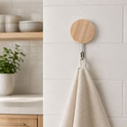 Hanging hooks in use on wall