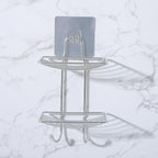 Adhesive hook holding rack illustration