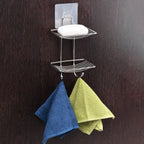 Soap dish mounted on punch free wall hook
