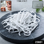 Compact pack of dental floss & toothpick sticks for travel
