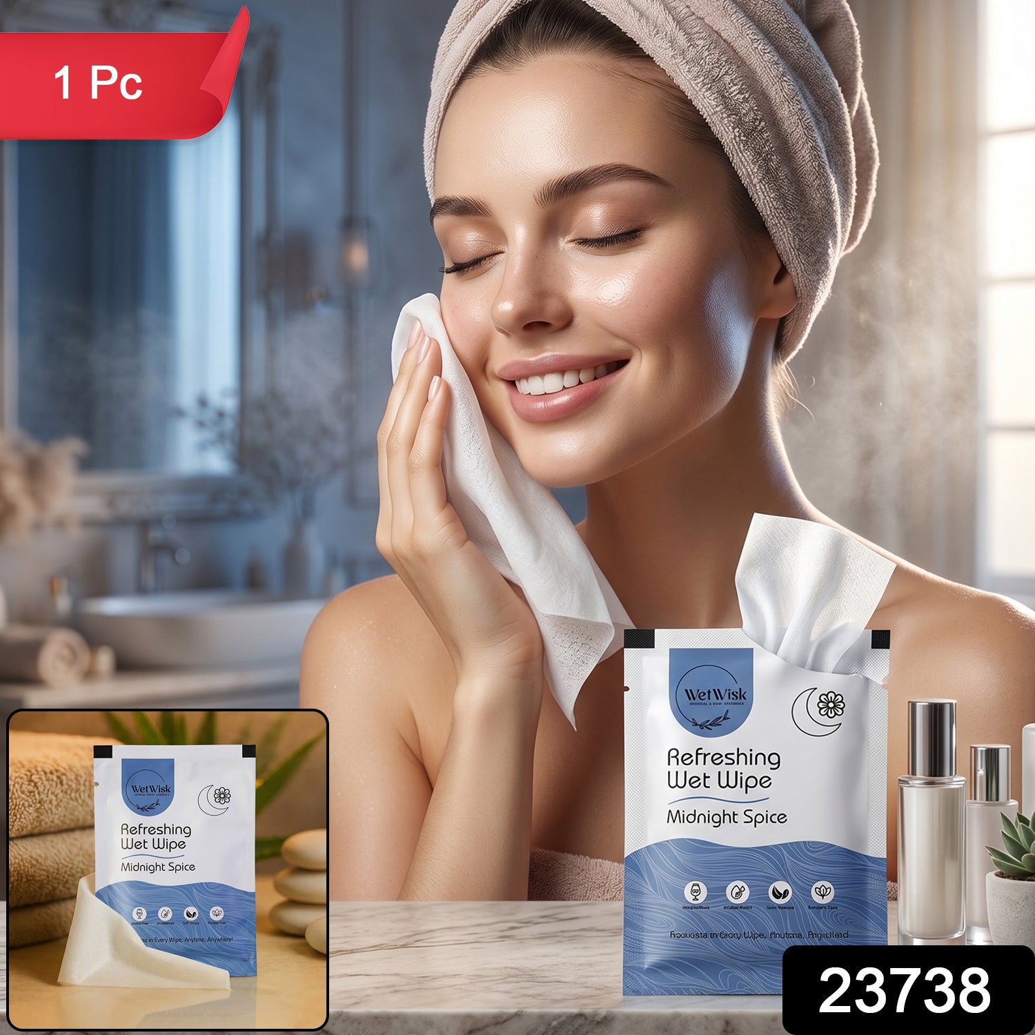 Top view of Midnight spice wipe pack