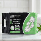 Product close-up of sanitary pads in hand