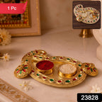 Golden Kumkum Kankavati holder showing packaging