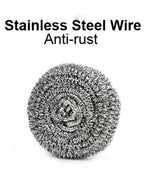 High-quality round stainless steel scrubbing pads, a pack of 6.
