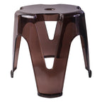 Plastic stool on white background showing compact size