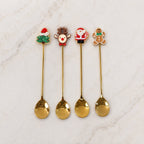 Assorted spoons with attractive golden finish and cartoon design
