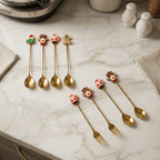 Steel spoons with cute cartoon faces for kids and adults