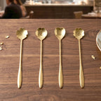 Mini serving spoon set for desserts and hot beverages