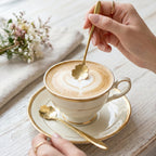 Mini spoons for coffee serving in stylish golden finish