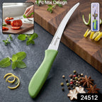 Kitchen knife 8 inch pack showing stainless steel blade and colorful handle