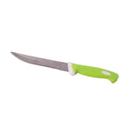 9-inch stainless steel kitchen knife with plastic handle on white background
