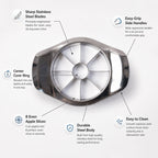 Ergonomic handle design of the apple cutter