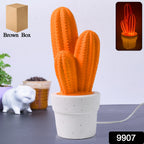 Cactus shaped ceramic desk lamp adding stylish mood lighting