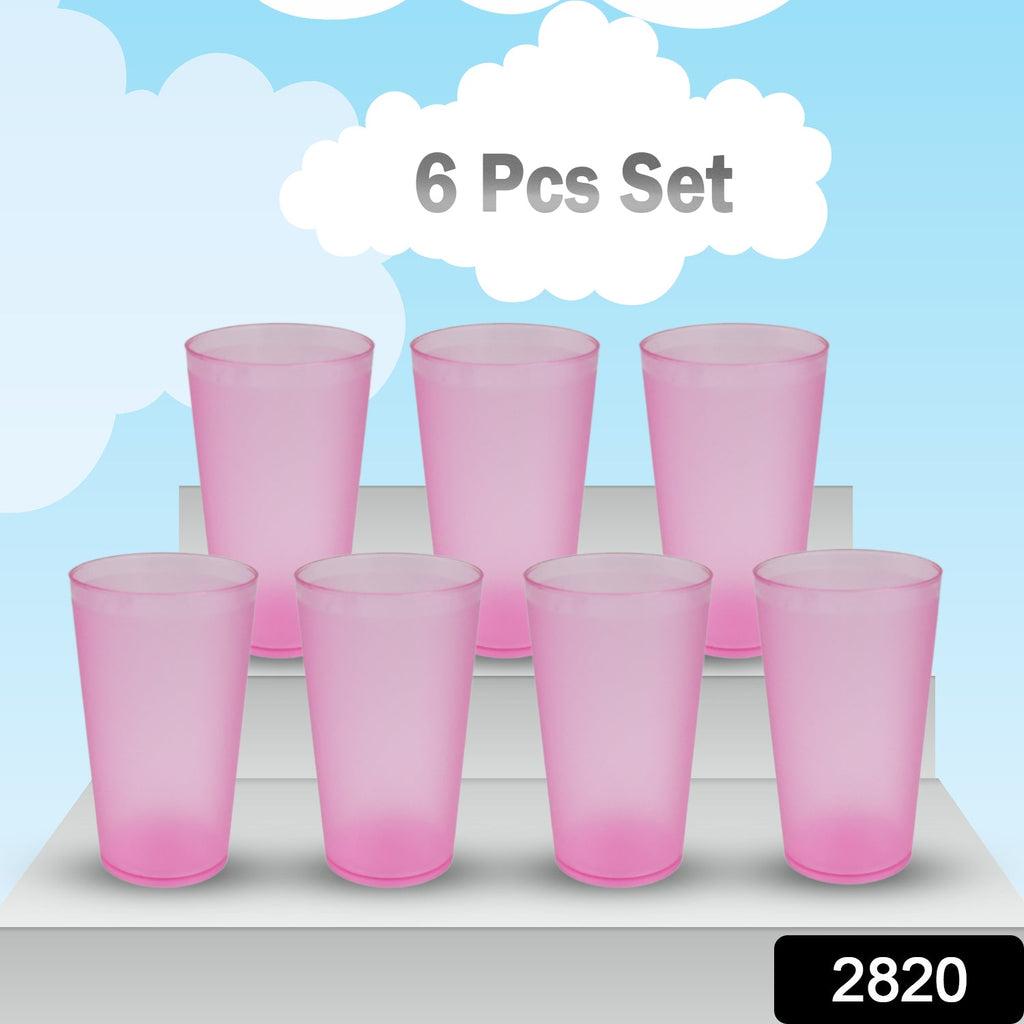 Durable 300ml plastic glasses from the set, perfect for water and beverages.