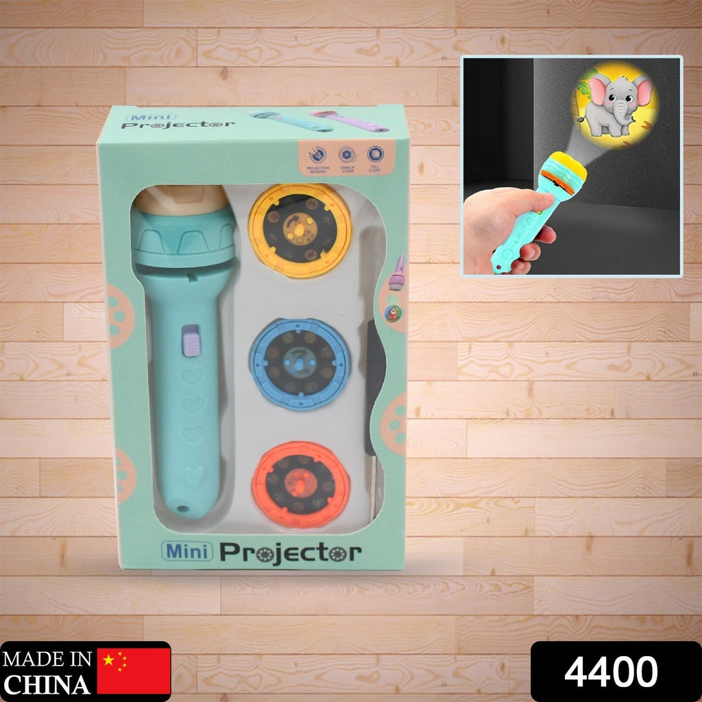 Close-up view of the Mini Slide Projector for Kids, showing a slide card being inserted into its slot.