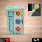Close-up view of the Mini Slide Projector for Kids, showing a slide card being inserted into its slot.