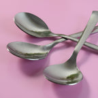 Everyday dining spoons stacked compactly for easy storage