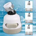 Water Saving Faucet Nozzle attached to a kitchen tap, showing its splash-proof design.