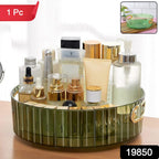 Multipurpose rotating organizer tray in a translucent green finish.