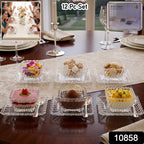 12-piece set of transparent glass serving plates and bowls