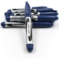 10-piece set of blue permanent markers, ready for use in school or office.