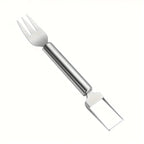 Detailed view of watermelon cutter and serving fork