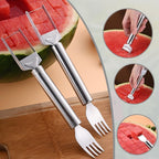 Stainless steel 2-in-1 watermelon slicer and cutter for easy fruit prep