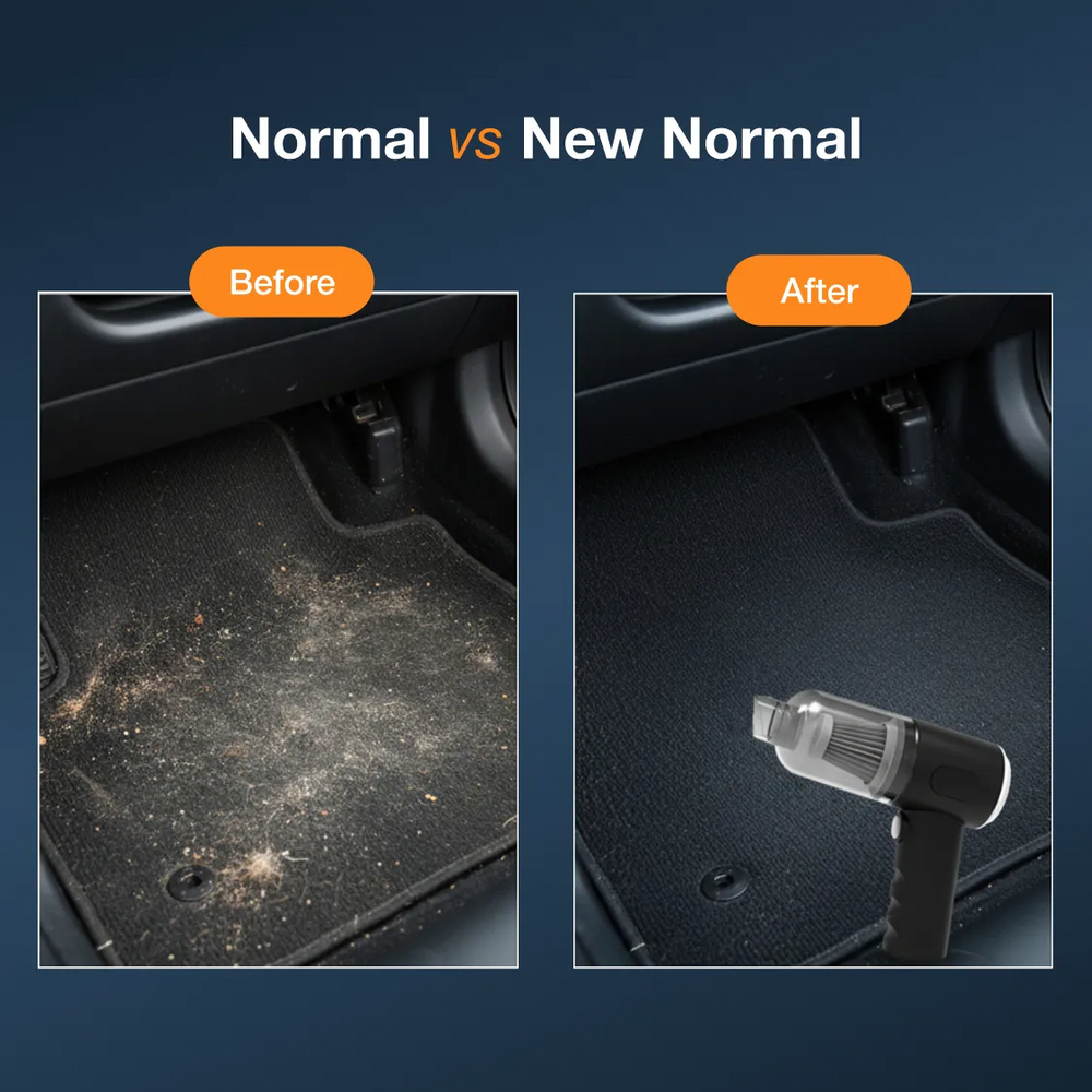 Another angle showcasing the versatile Mini Car Vacuum cleaner.