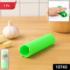 Premium silicone garlic peeler tube on white background