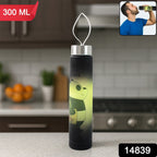 Lightweight plastic water bottle featuring colorful cartoon print for school use